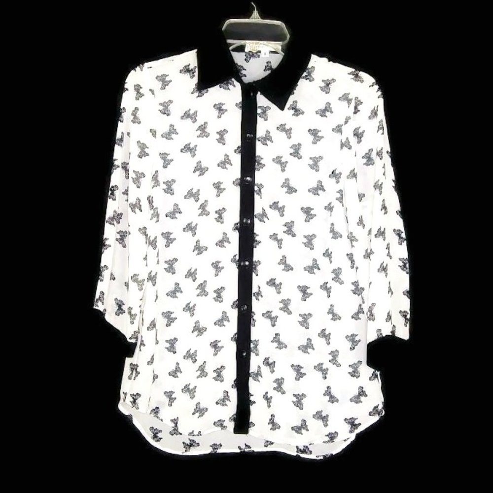 Renfrew Collection Sheer Chiffon Butterfly Blouse